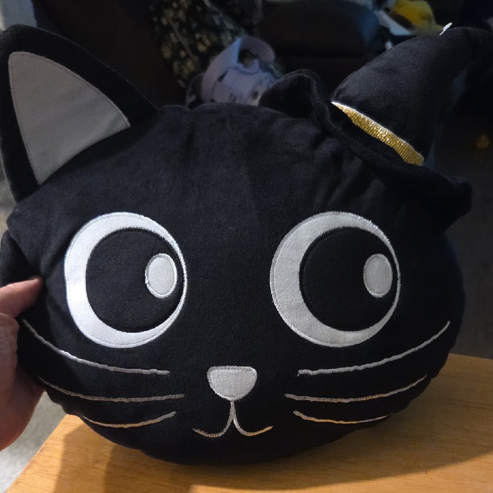 Macys Halloween Black Cat Plush Pillow